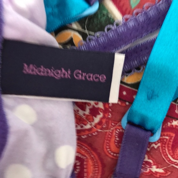 Midnight Grace Bra and thong Panty set with removable garters SZ 36DD L - Picture 6 of 6